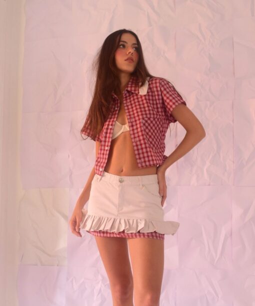 El set rojo crema cuadros - Image 5