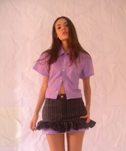 El set morado gris cuadros