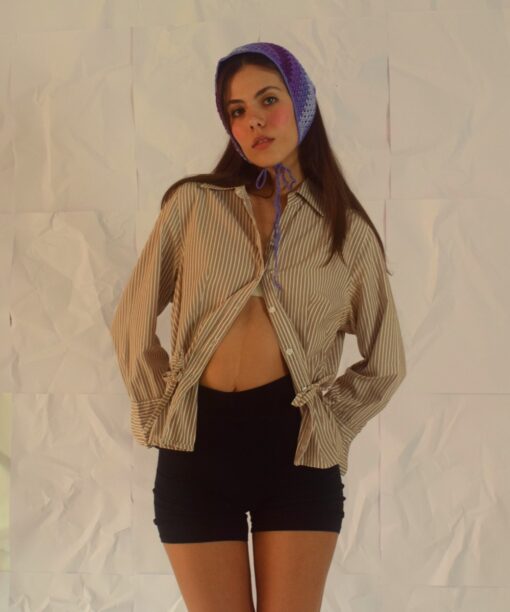 Camisa bow crema rayas - Image 3