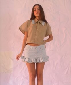 El set azul claro crema rayas