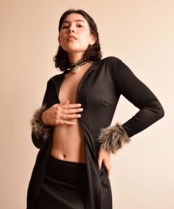 Cárdigan largo peluche