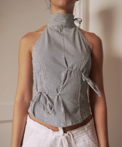 Top asimétrico ◦ Rayas azules ◦ Talla XS