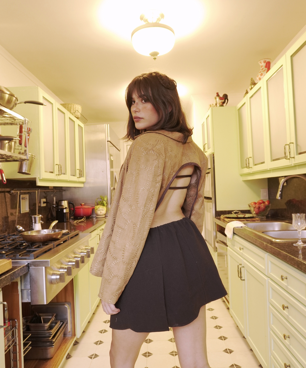 Blazer set ◦ Café miel bordado ◦ Talla S-M