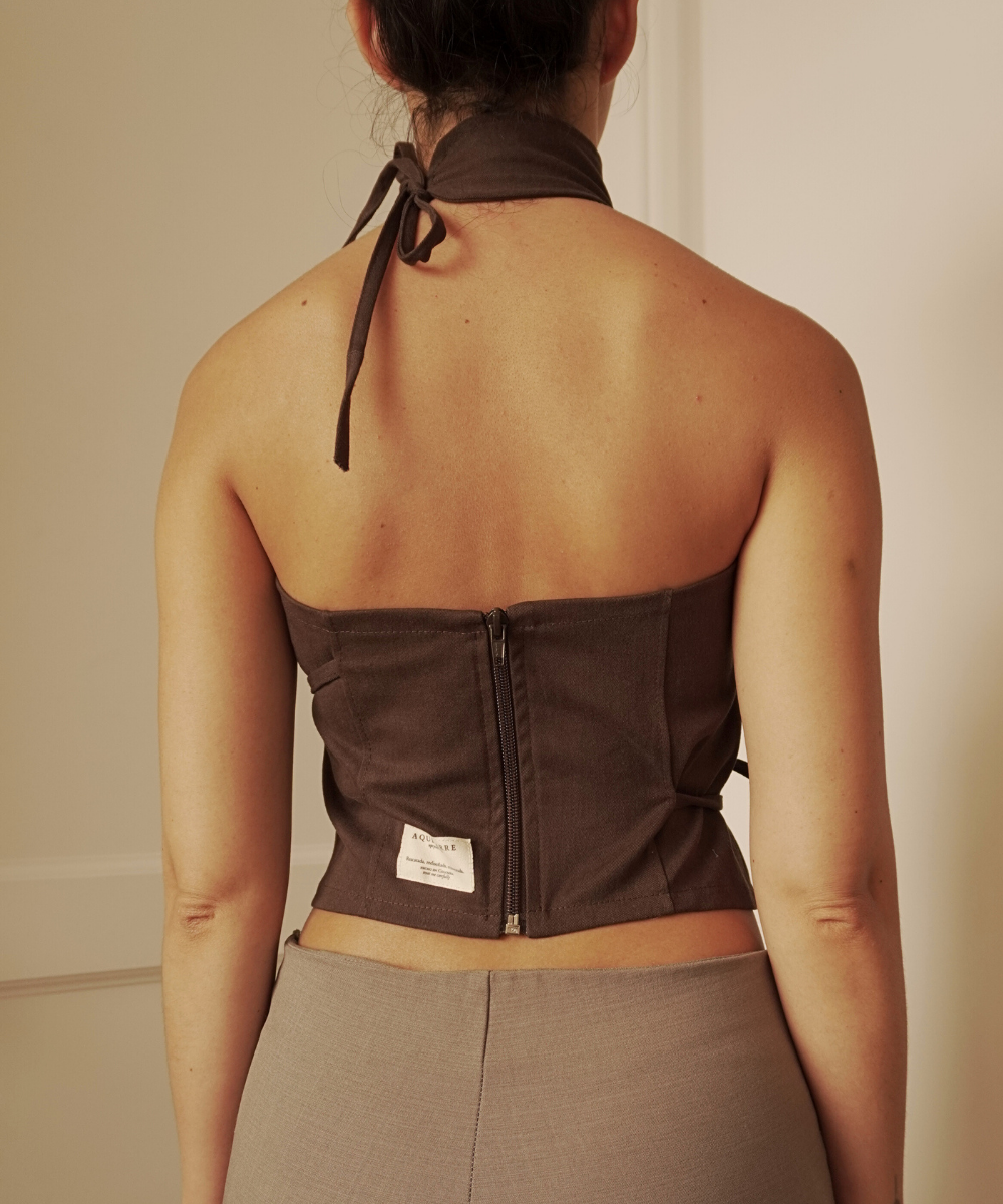 Top asimétrico ◦ Café ◦ Talla XS - Image 4