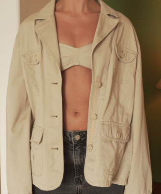 Blazer set flecos ◦ Beige ◦ Talla XS-S