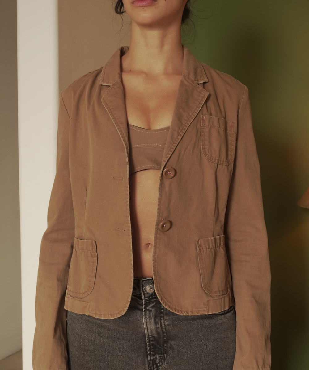 Blazer set flecos ◦ Café moca ◦ Talla XS-S - Image 2