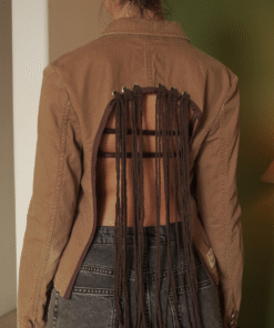 Blazer set flecos ◦ Café moca ◦ Talla XS-S