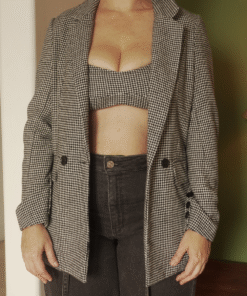 Blazer set flecos ◦ Cuadros ◦ Talla M-L