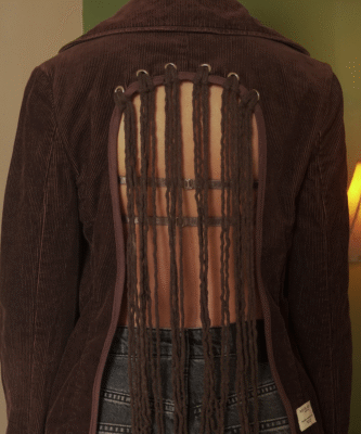 Blazer set flecos ◦ Café oscuro ◦ Talla XS-S