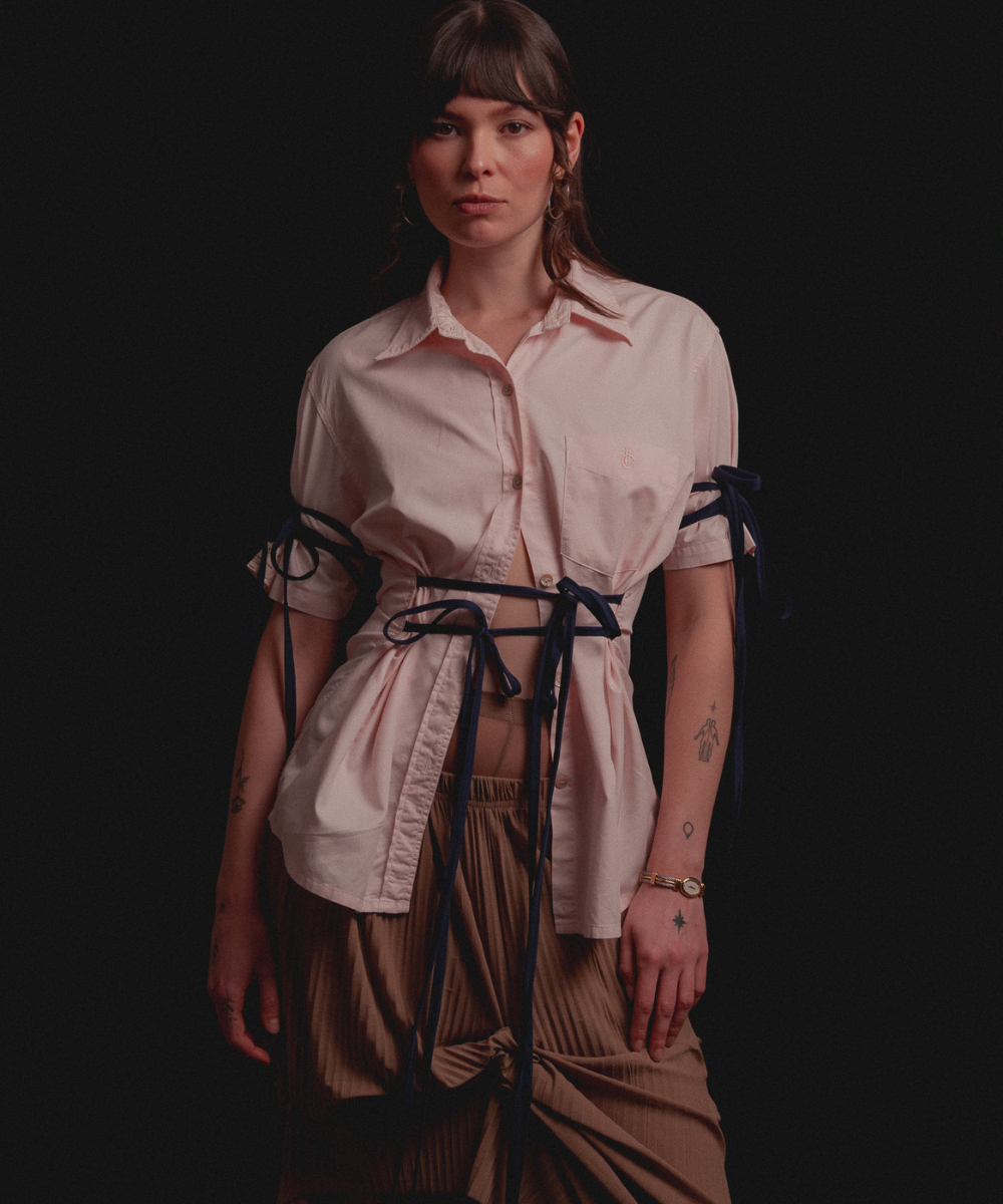 Camisa Jerez ◦ Rosada y Azul ◦ Talla M