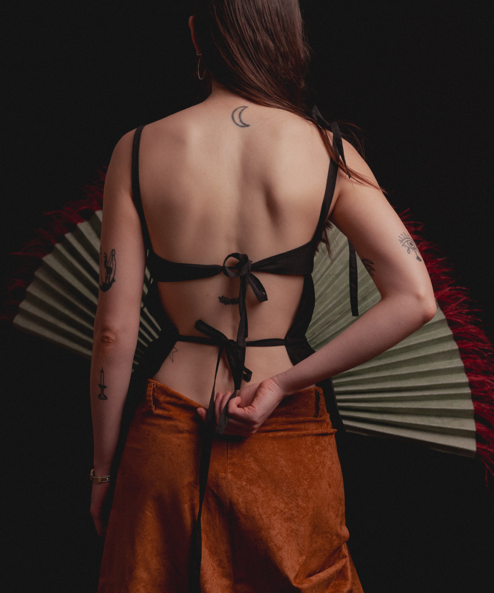 Alternative view of Top Cadiz ◦ Negro ◦ Talla S