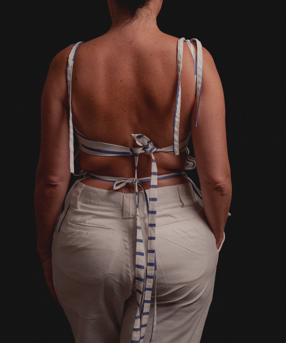 Alternative view of Top Cadiz ◦ Blanco rayas azules◦ Talla M